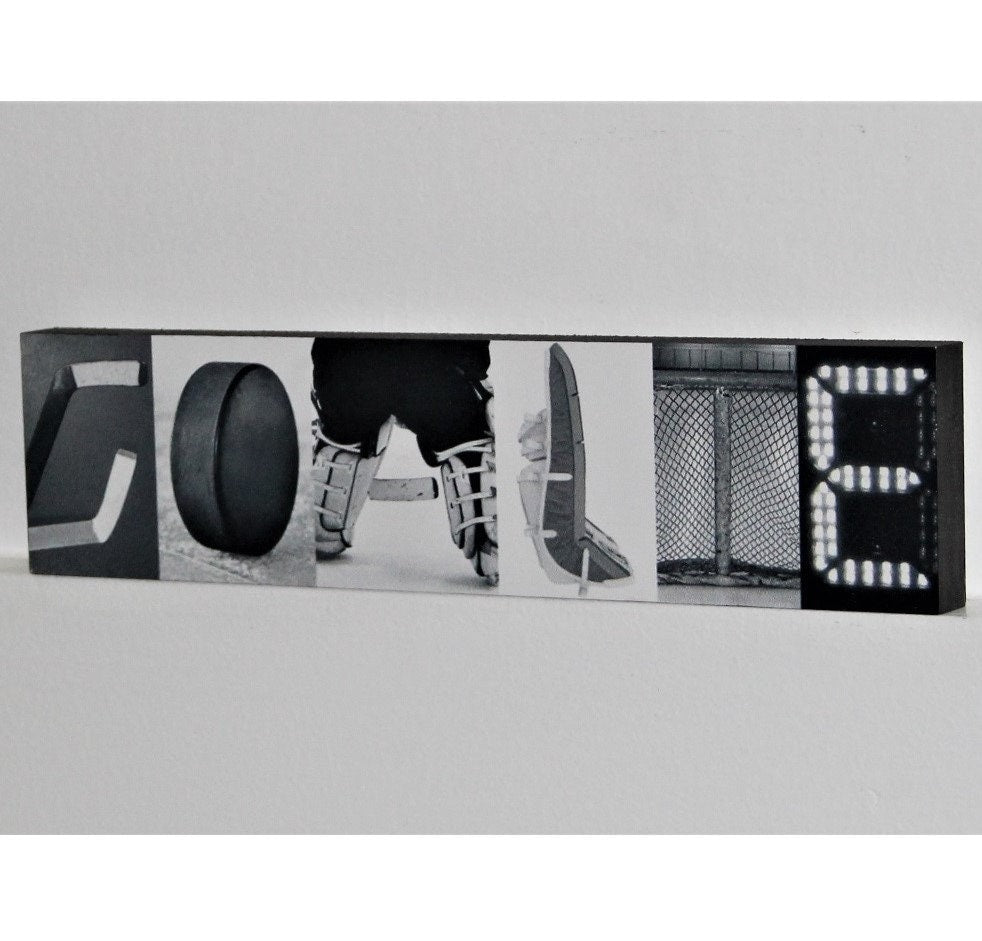 Hockey Goalie Photo Sign: Unique Room Decor Gift