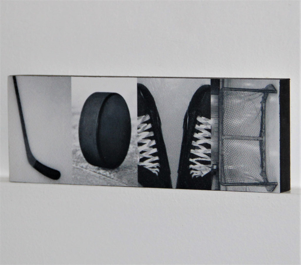 Hockey Photo Display Sign: LOVE Hockey Gift, Room Decor
