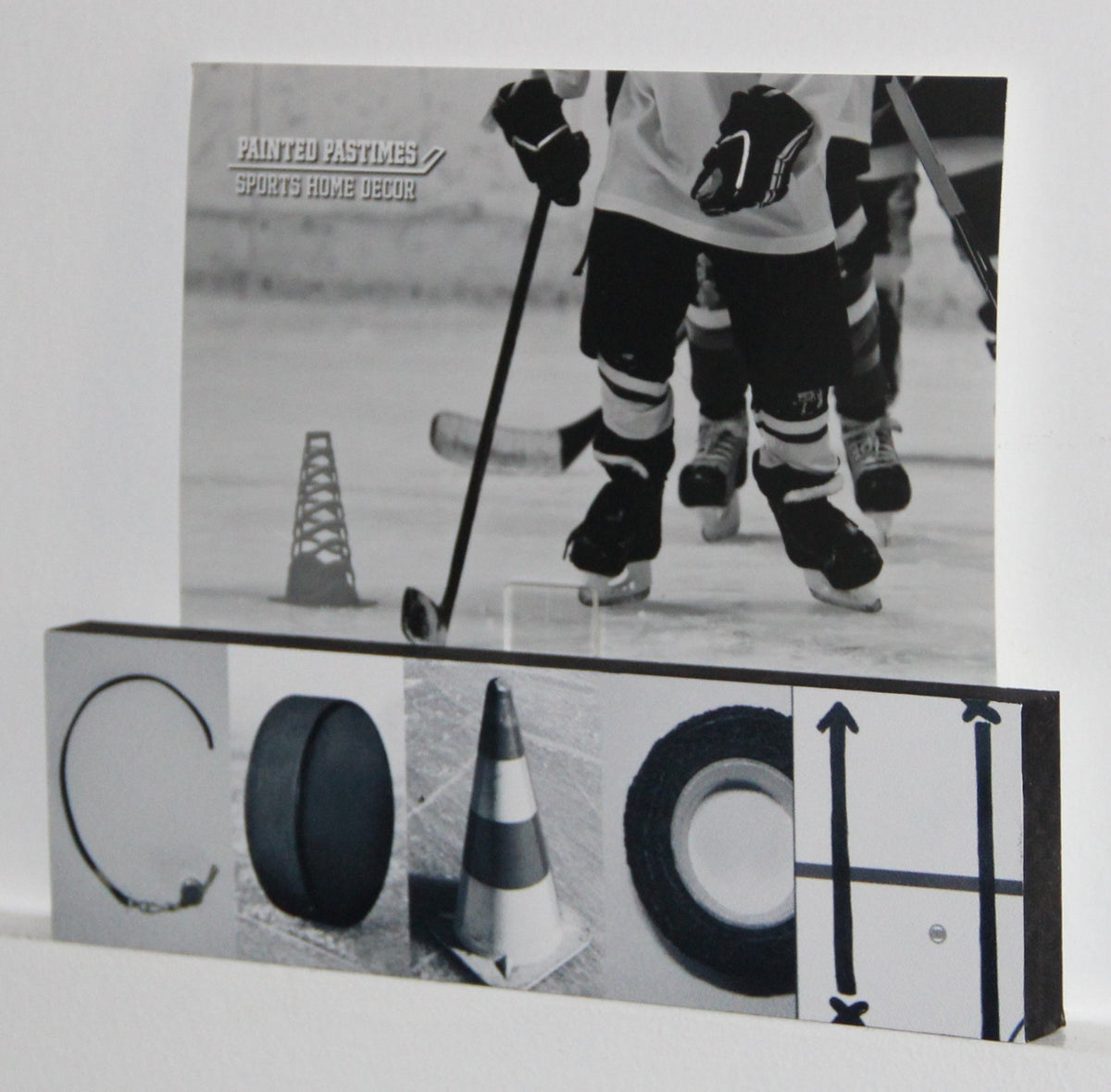 Hockey Coach Gift: Photo Letter Art Sign or Ornament