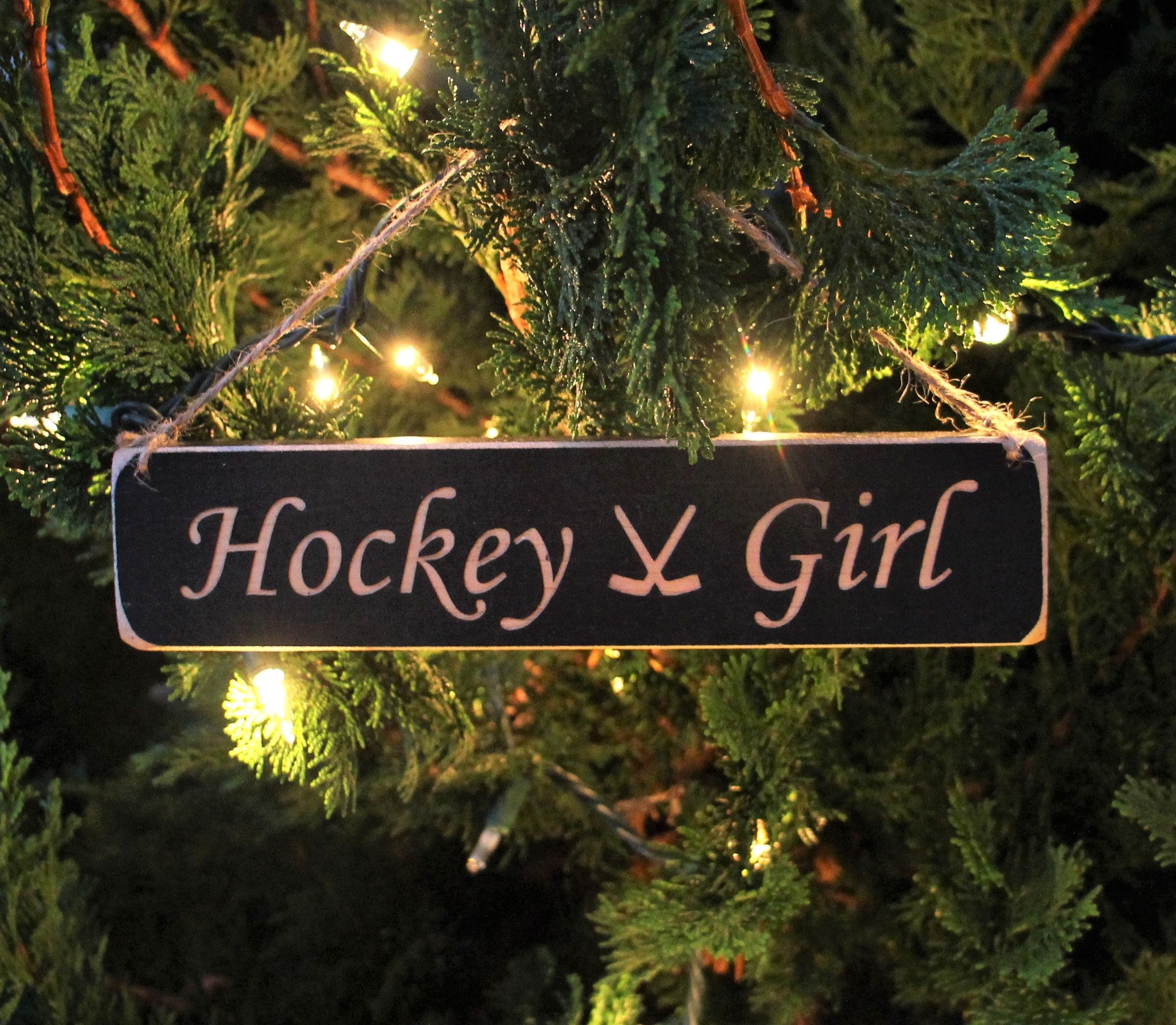 Hockey Girl Ornament, Christmas Tree Ornament