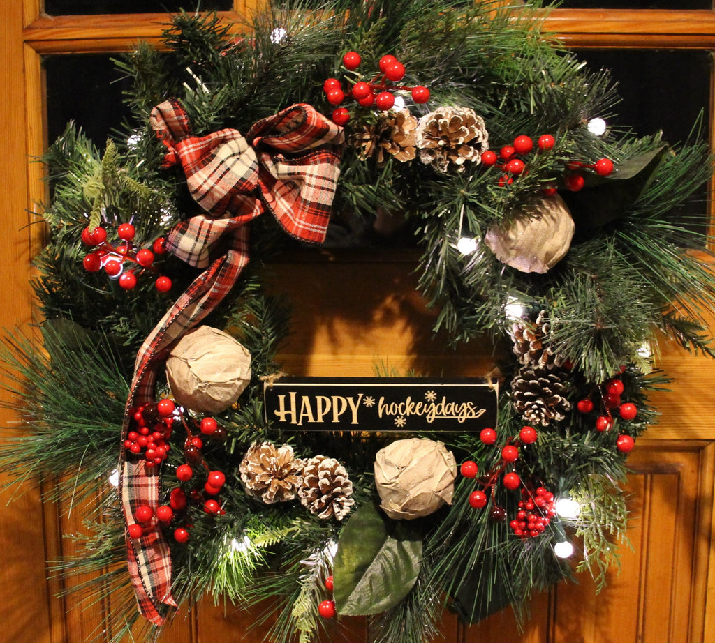 Hockey Christmas Ornament, Hockey Family Gift, Laser Cut Wood Sign