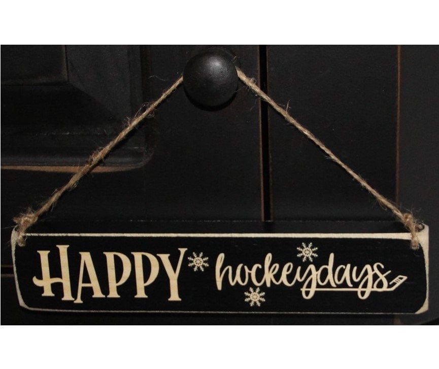 Hockey Christmas Ornament, Wood Sign for Coach, Team Mom