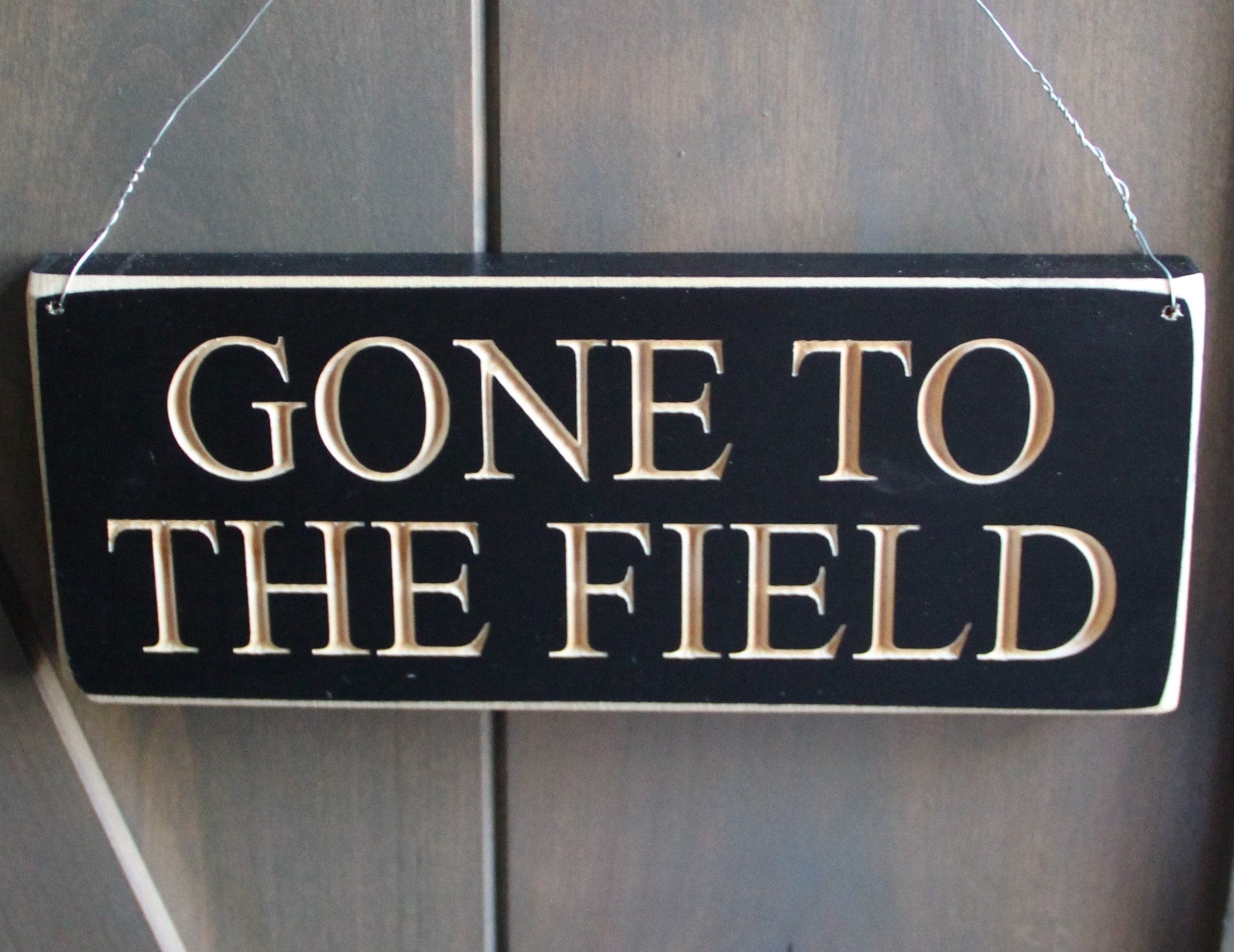 Wood Sports Sign: "Gone to the Field" Baseball, Soccer, Lacrosse, Football