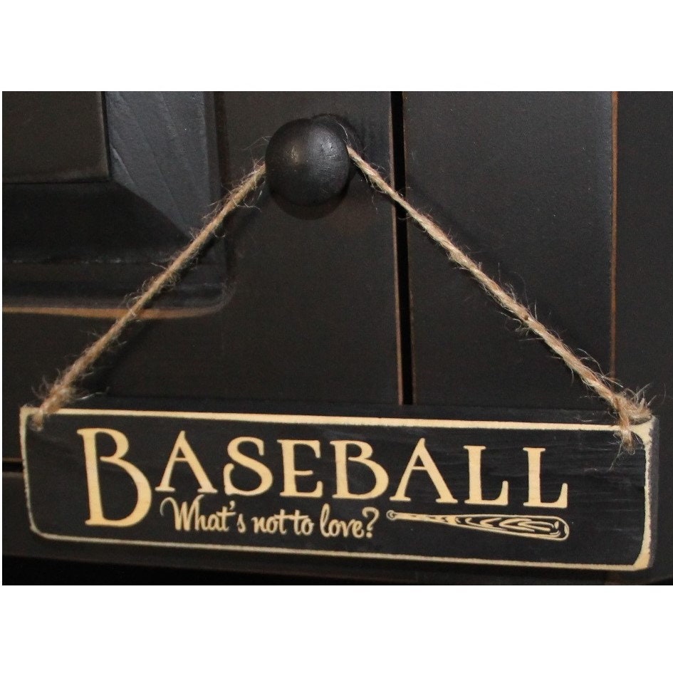 Baseball Ornament, Black Wood Sign, Baseball Coach Gift