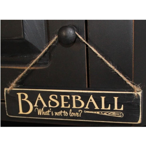 Baseball Ornament, Black Wood Sign, Baseball Coach Gift