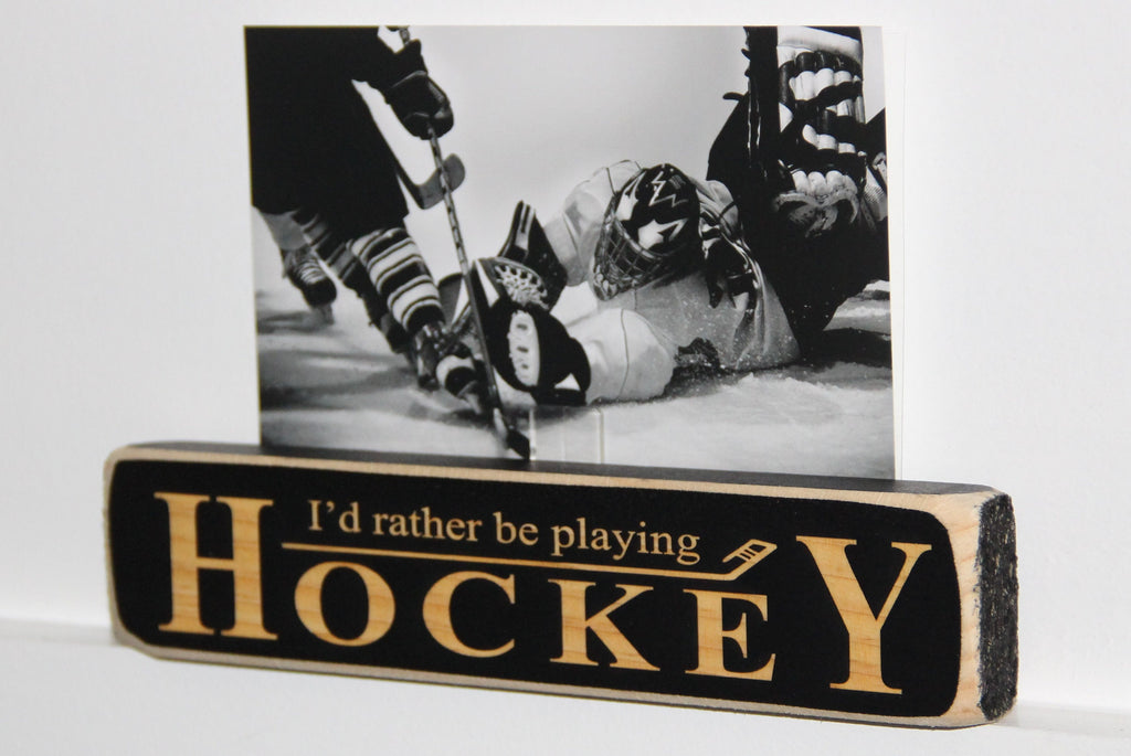 Hockey Ornament, 'I'd Rather Be Playing Hockey' Wood Sign