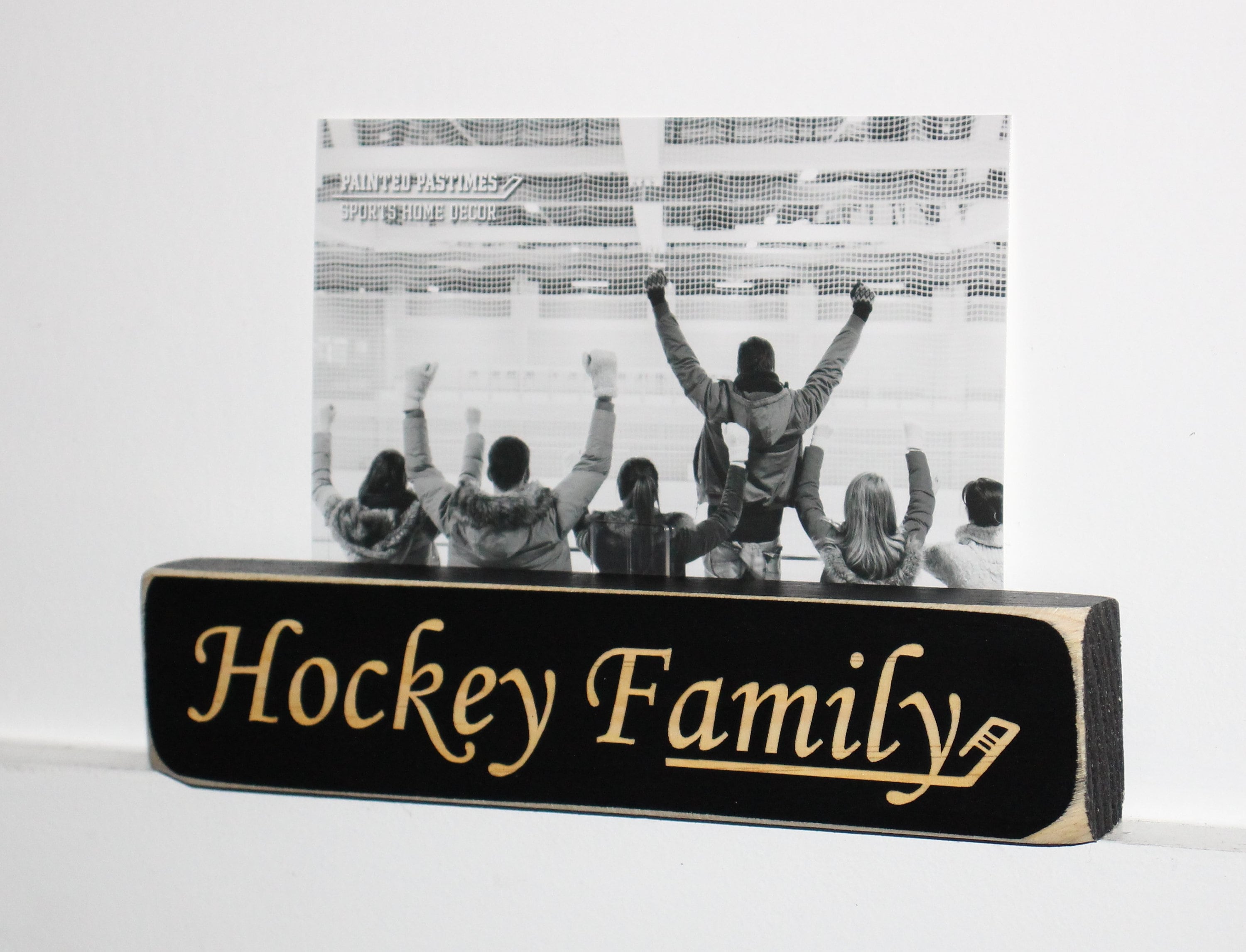 Hockey Mom Photo Display: Laser Cut Wood Sign, Hockey Gift