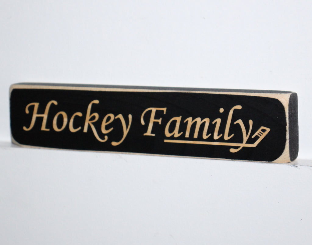 Hockey Mom Ornament: Laser Cut Distressed Wood Sign