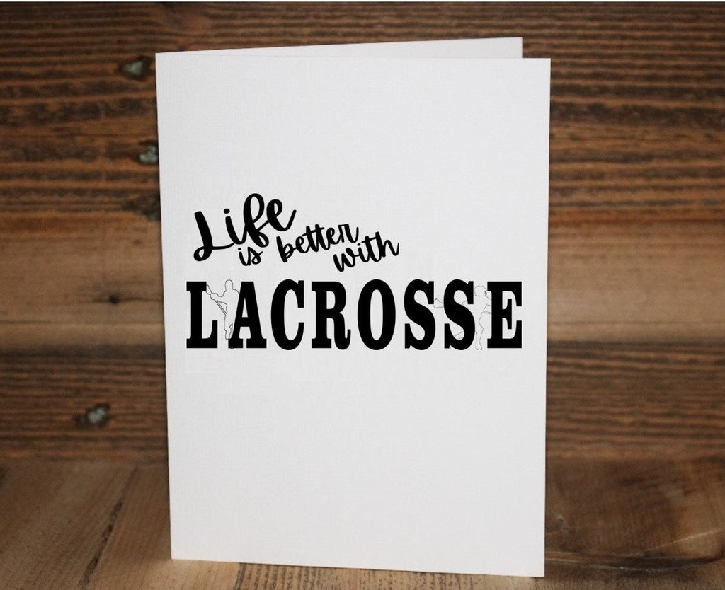 Personalized Lacrosse Birthday Card, Lacrosse Player Greeting Card