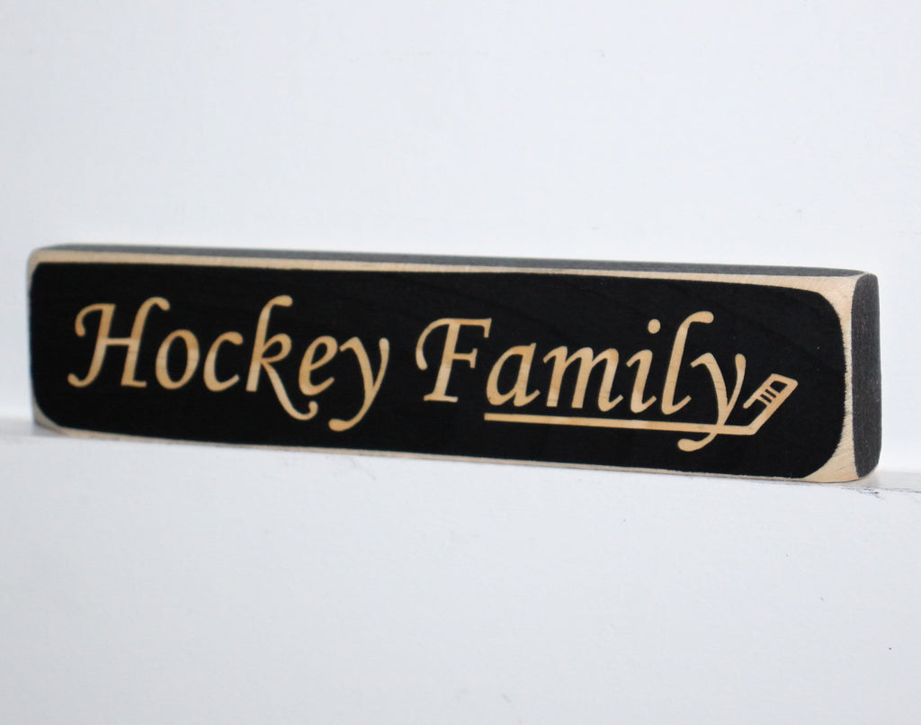 Hockey Family Ornament, Laser Cut Wood Hockey Gift