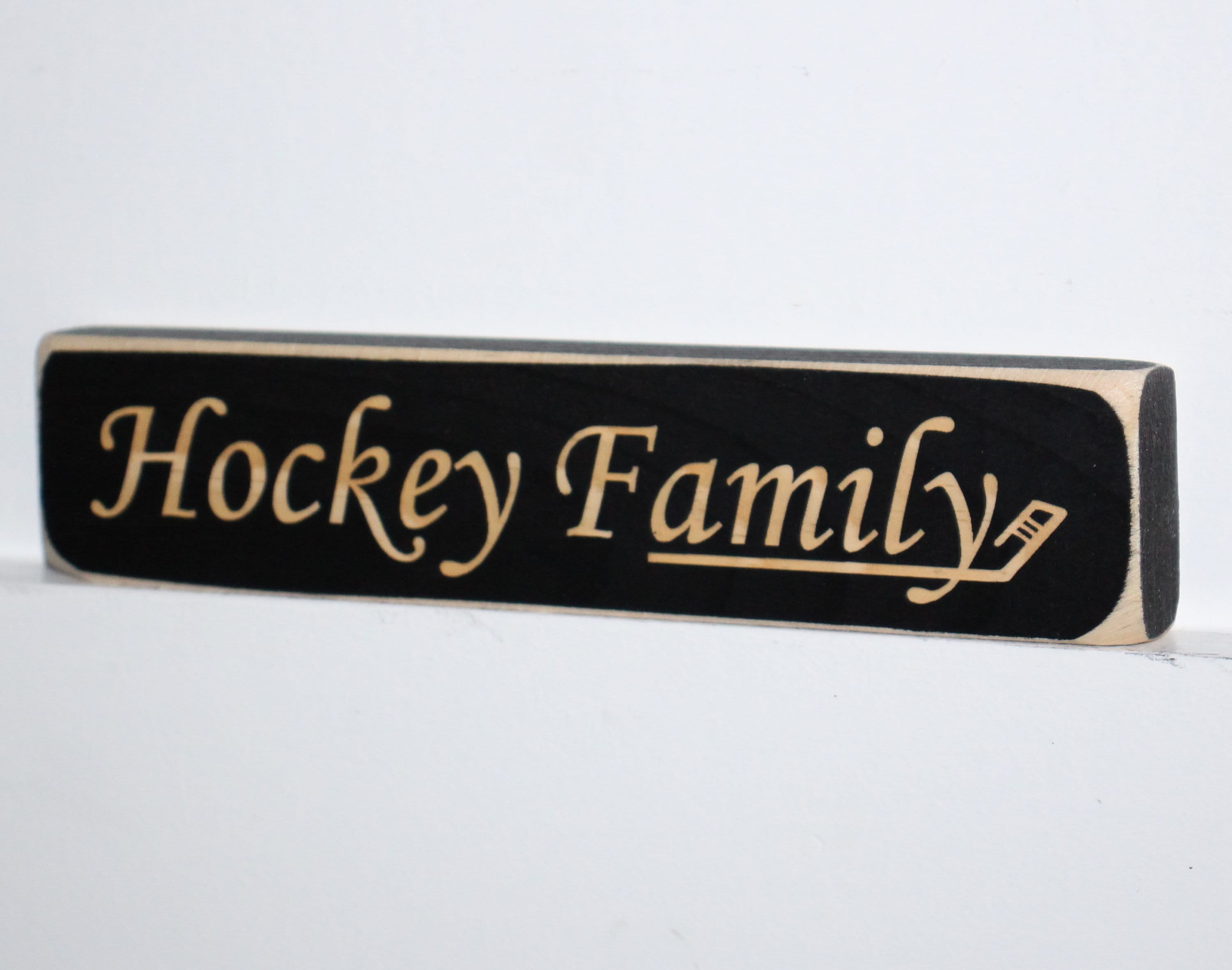 Hockey Family Ornament, Laser Cut Wood Hockey Gift
