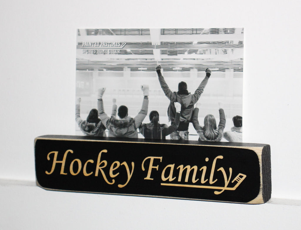 Hockey Family Ornament, Laser Cut Wood Hockey Gift