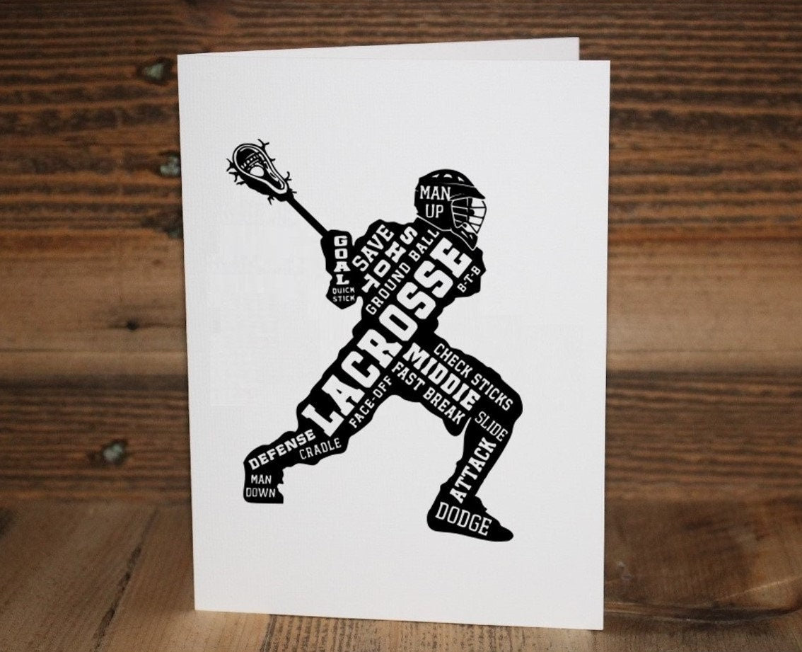 Lacrosse Birthday Card: Personalized Lacrossse Player Gift