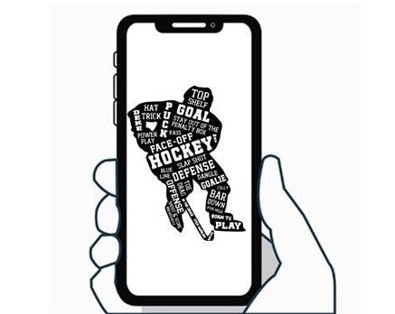 Hockey Player Phone Decal: Matte Vinyl, Locker or Tablet Decal