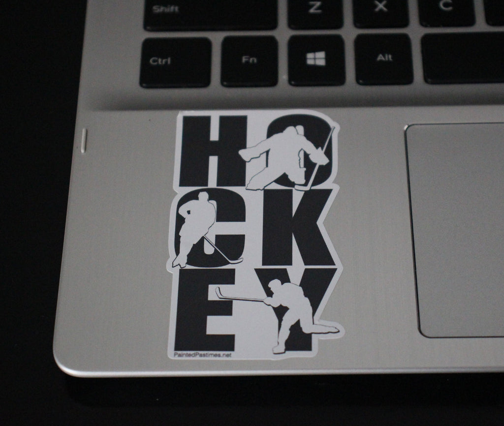 Hockey Player Phone Decal: Matte Vinyl, Locker or Tablet Decal