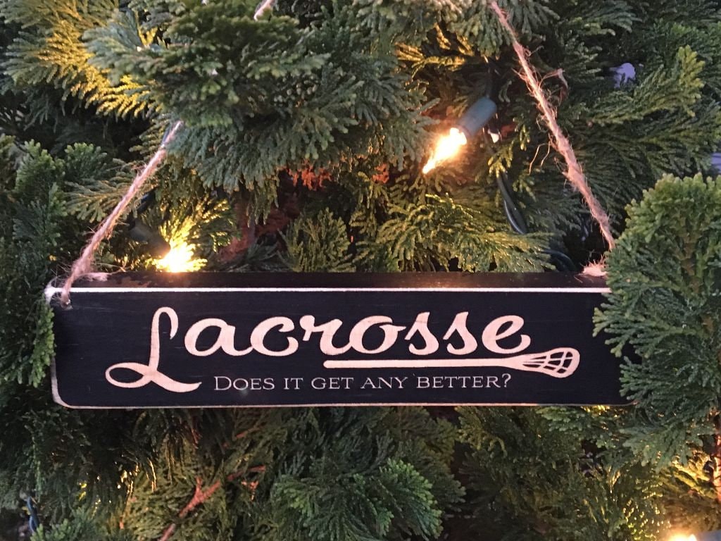 Lacrosse Wood Ornament, Sports Home Decor