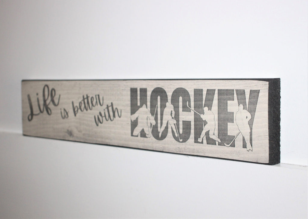 Distressed Hockey Sign: Gift for Hockey Player