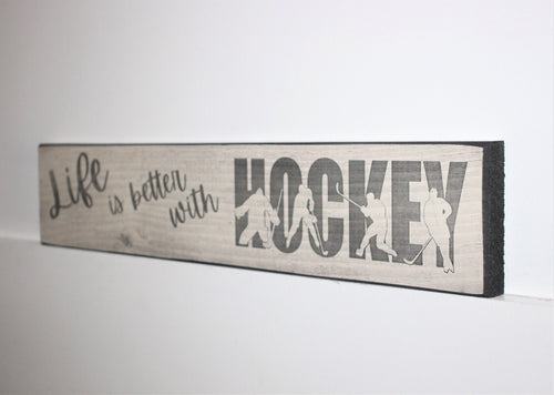 Distressed Hockey Sign: Gift for Hockey Player