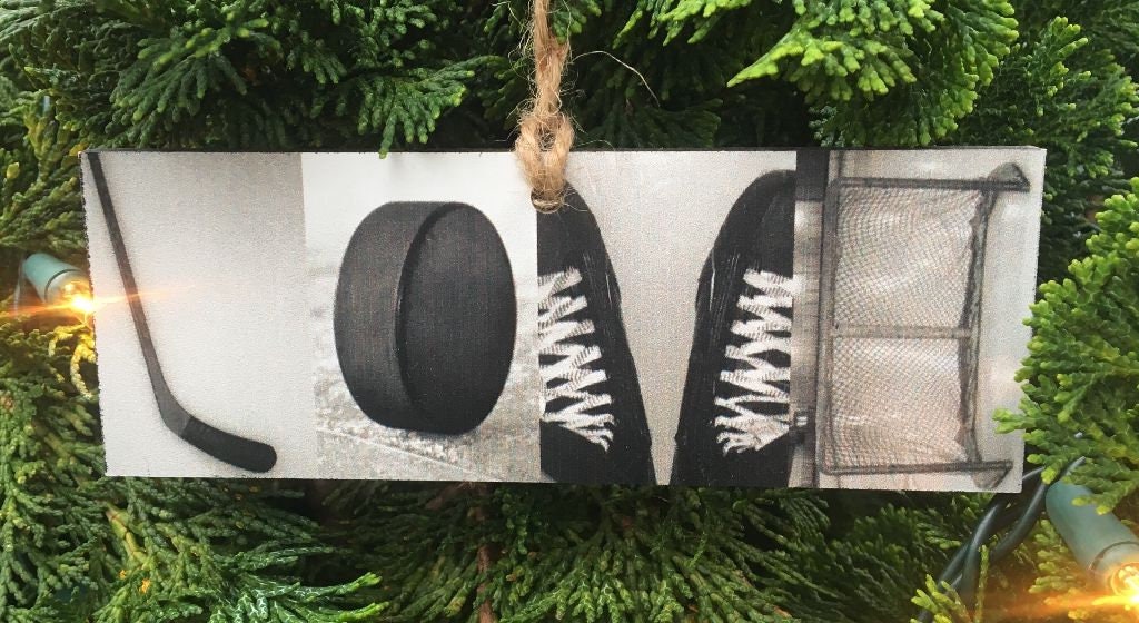 Hockey Coach Gift: Photo Letter Art Sign or Ornament