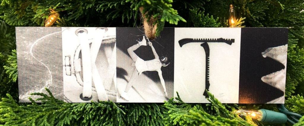 Hockey Coach Gift: Photo Letter Art Sign or Ornament