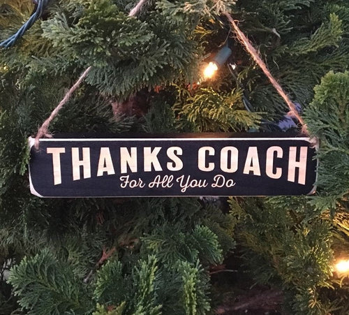 Coach Ornament: Laser Cut Wood, End of Season Gift, Baseball, Softball, Lacrosse, Track, Hockey, Football, Basketball, Volleyball, ornament