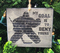 Hockey Goalie Ornament: Laser Cut Wood Christmas Gift