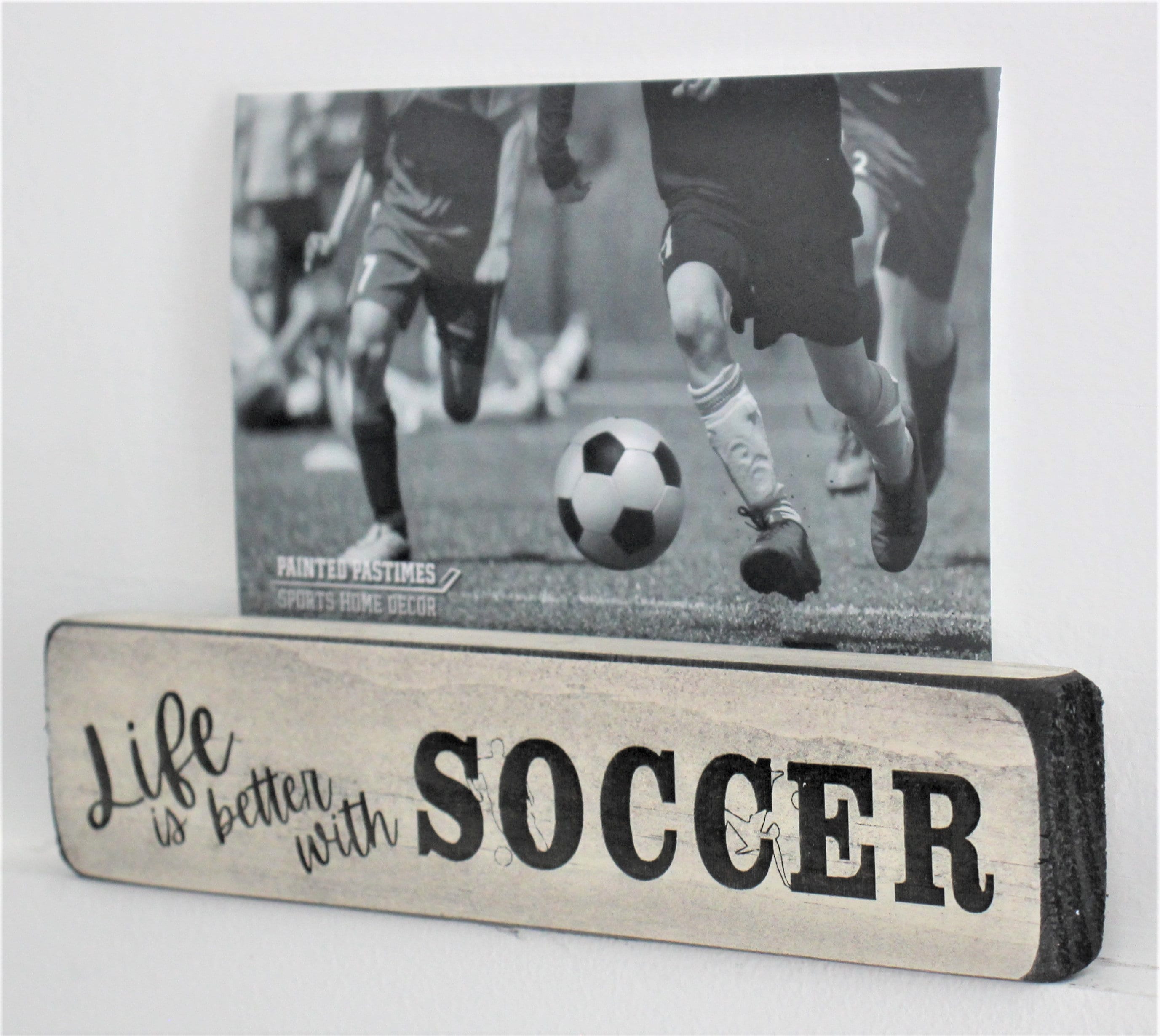 Soccer Ornament: Laser Cut Wood, Black & White