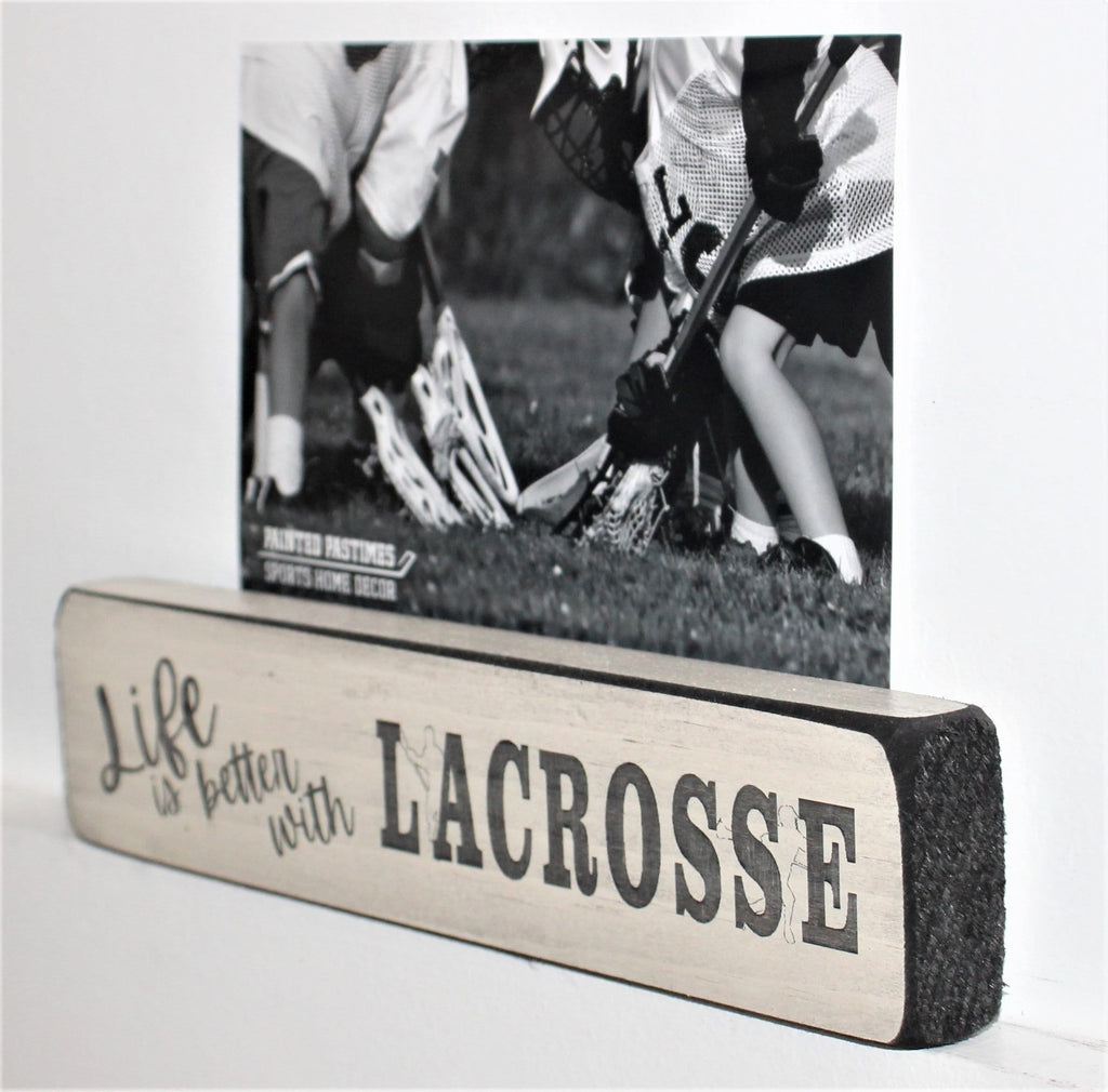Lacrosse Photo Display: Wood Sign, Coach/Team Gift