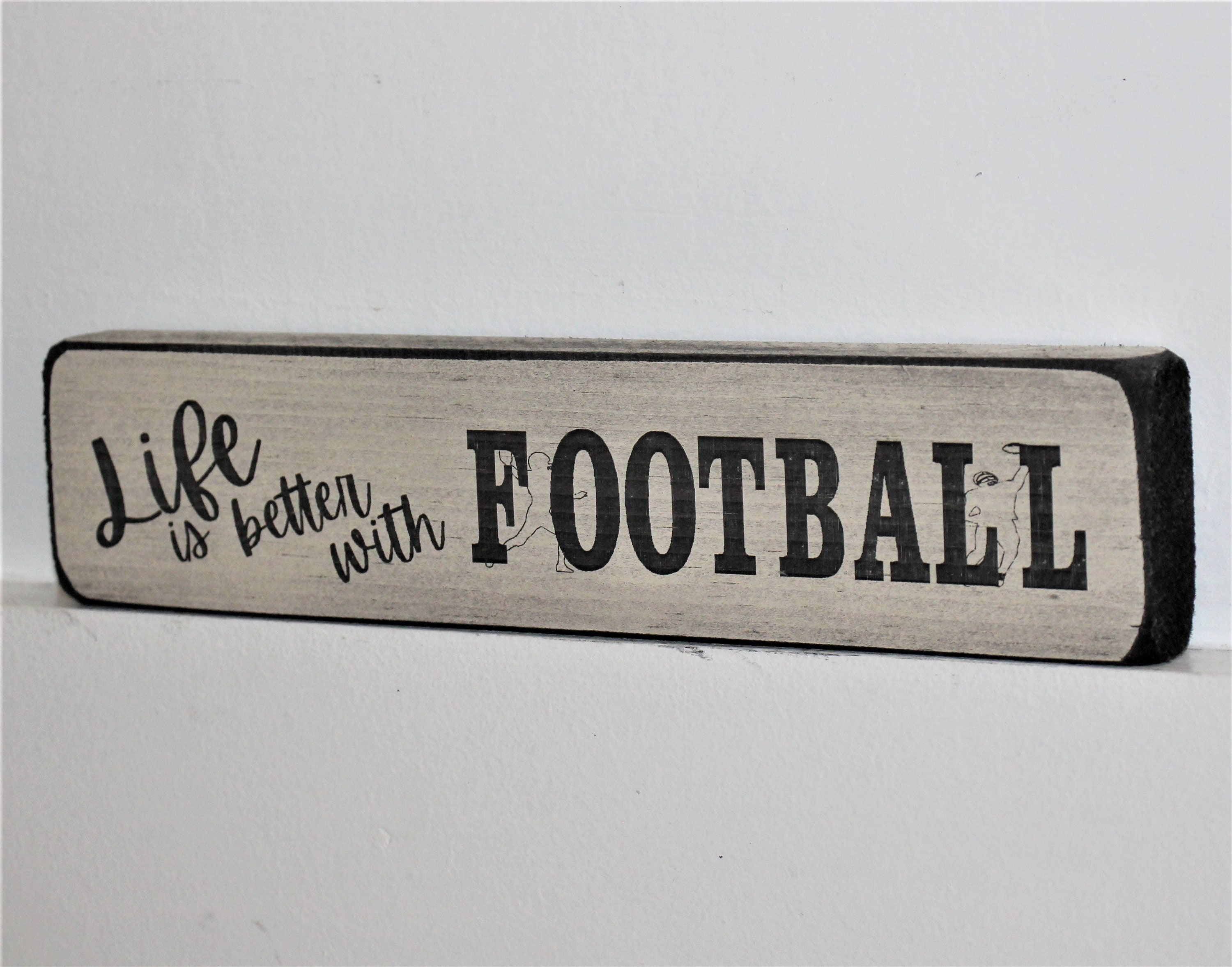 Football Wood Sign: Coach Gift, Player Gift, Team Decor