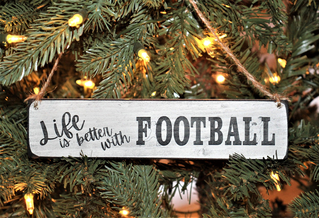 Football Ornament: Laser Cut Wood, Coach or Player Gift