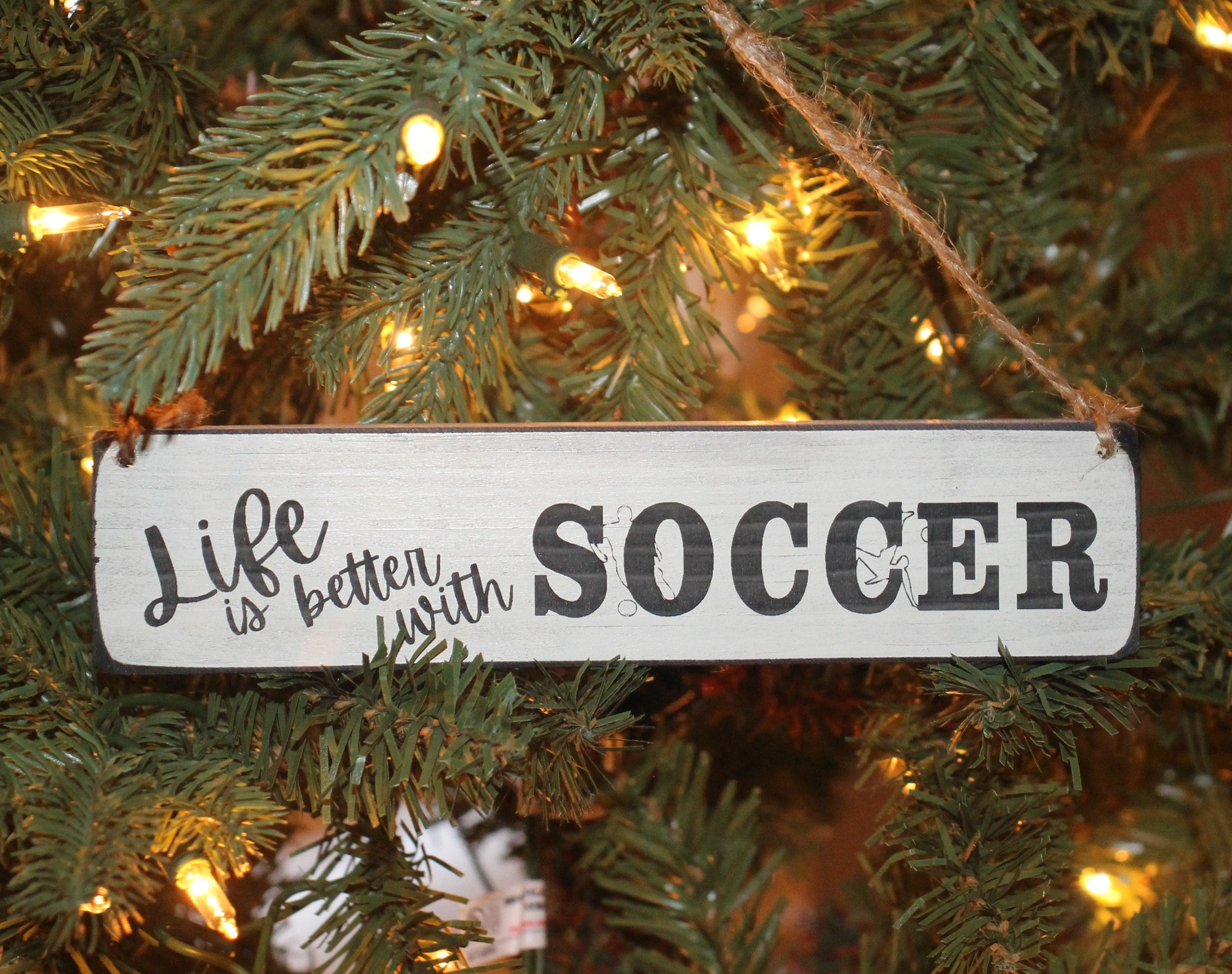 Distressed Wood Soccer Sign: Coach, Team, Player Gift