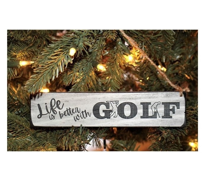 Golf Ornament, Golf Coach Gift, Man Cave Wood Sign
