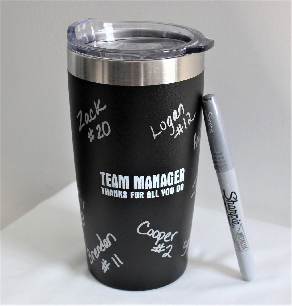 Personalized Team Manager Tumbler: Team Signing Gift