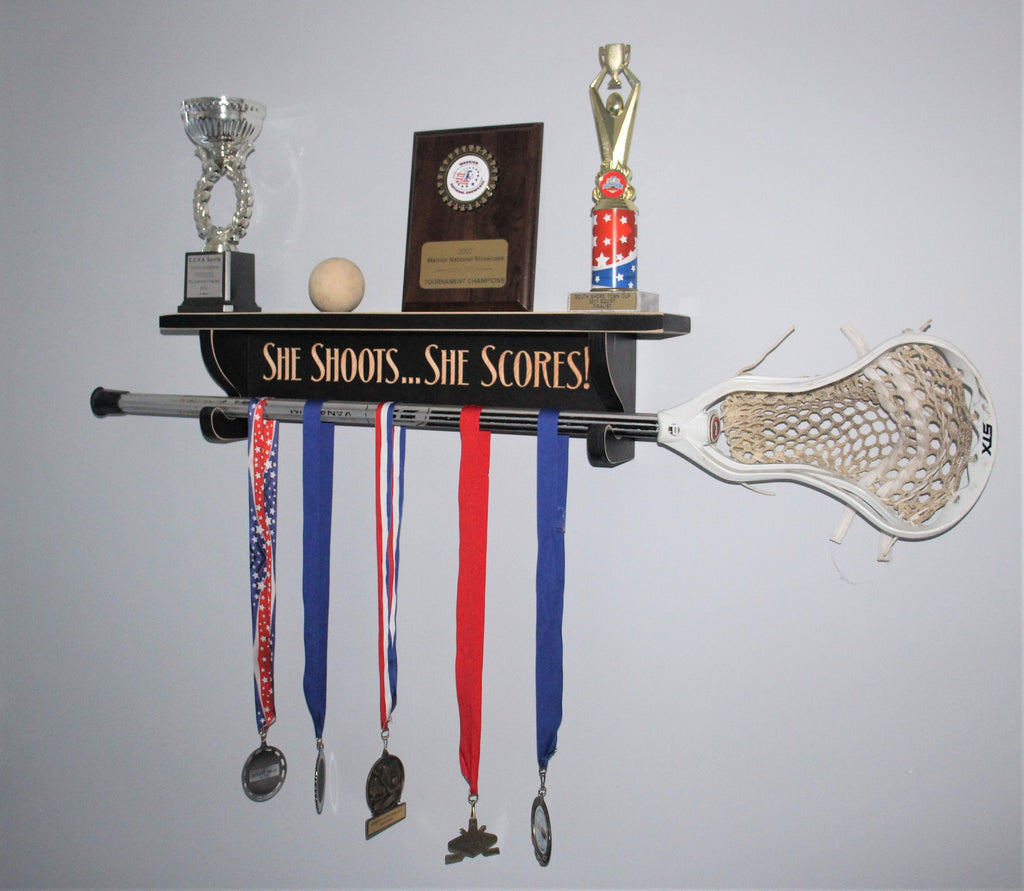 Lacrosse Girl Room Decor: Black Wood Sign
