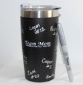 Personalized Team Mom Tumbler: Stainless Steel Travel Mug, Team Signing Gift