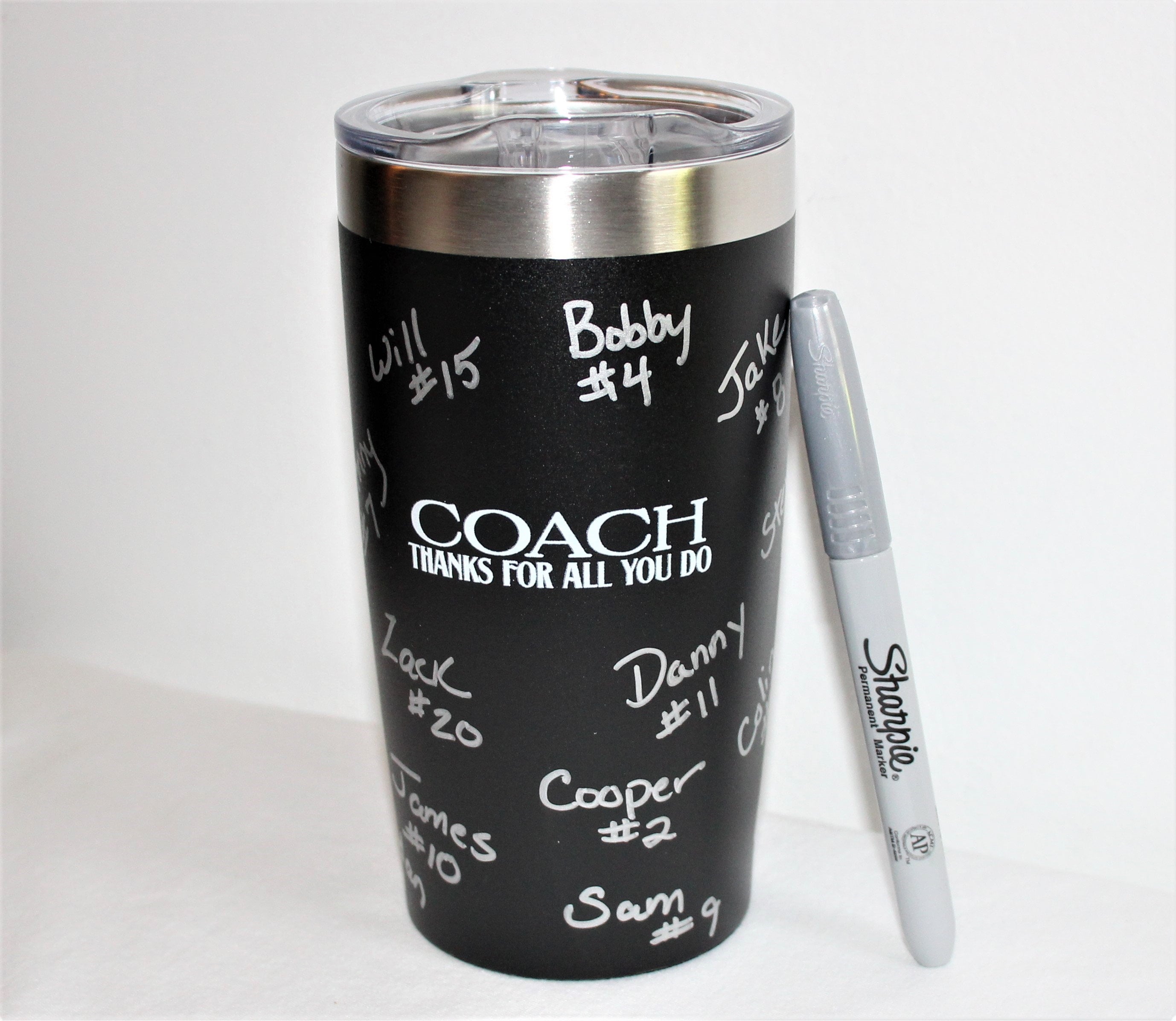 Personalized Team Manager Tumbler: Team Signing Gift, Stainless Steel Travel Mug