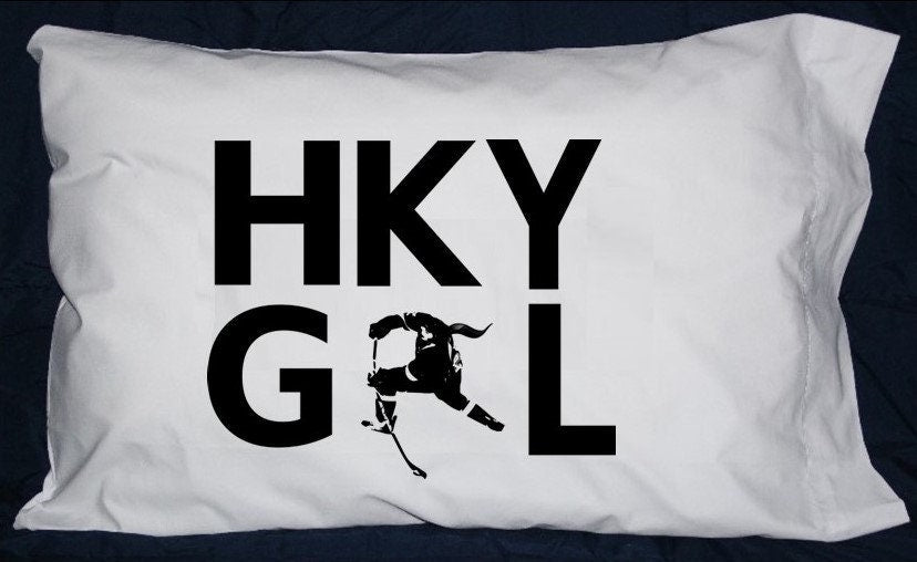 Glow in the Dark Hockey Pillowcase: Hockey Player Bedroom Decor