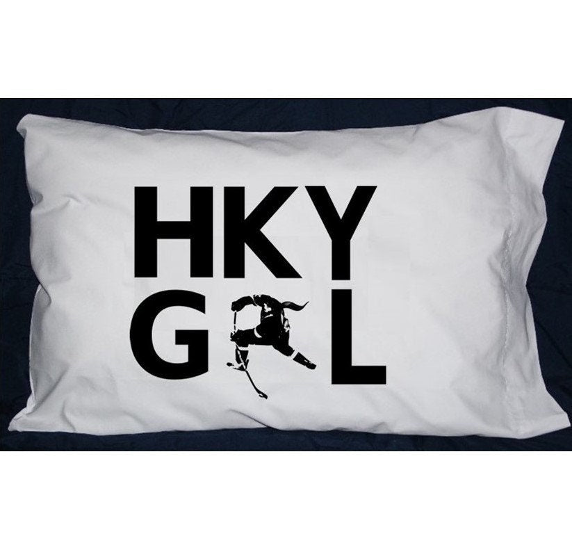Hockey Girl Pillowcase: Glow in the Dark, Hockey Bedding