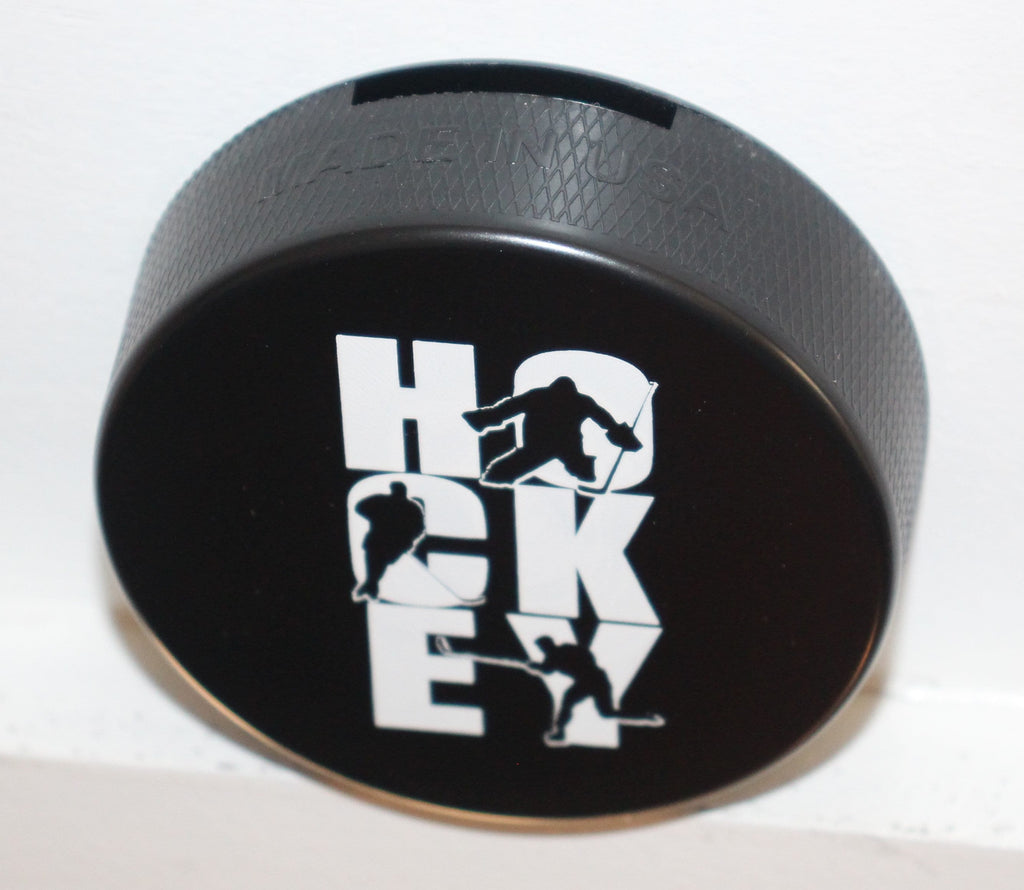 Hockey Girl Puck Bank: Coin Piggy Bank, Tournament Gift