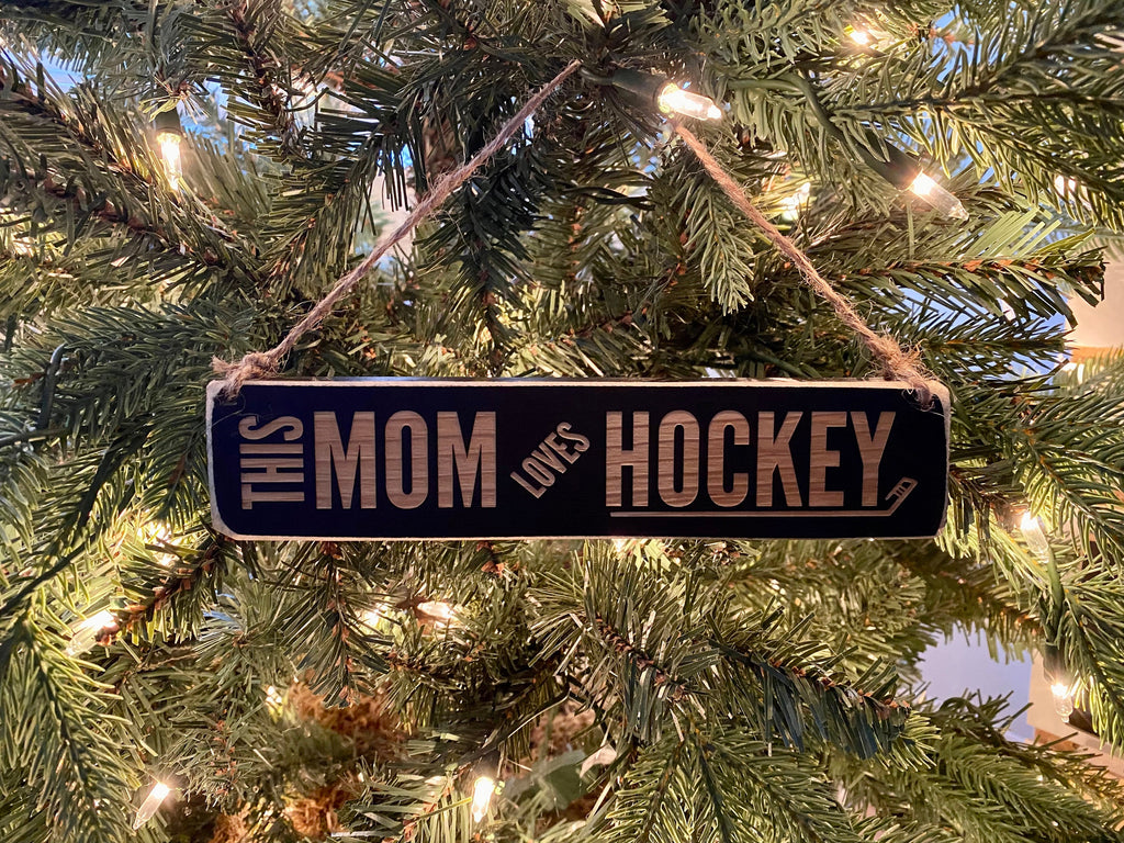 Hockey Mom Photo Display: Laser Cut Wood Sign, Hockey Gift