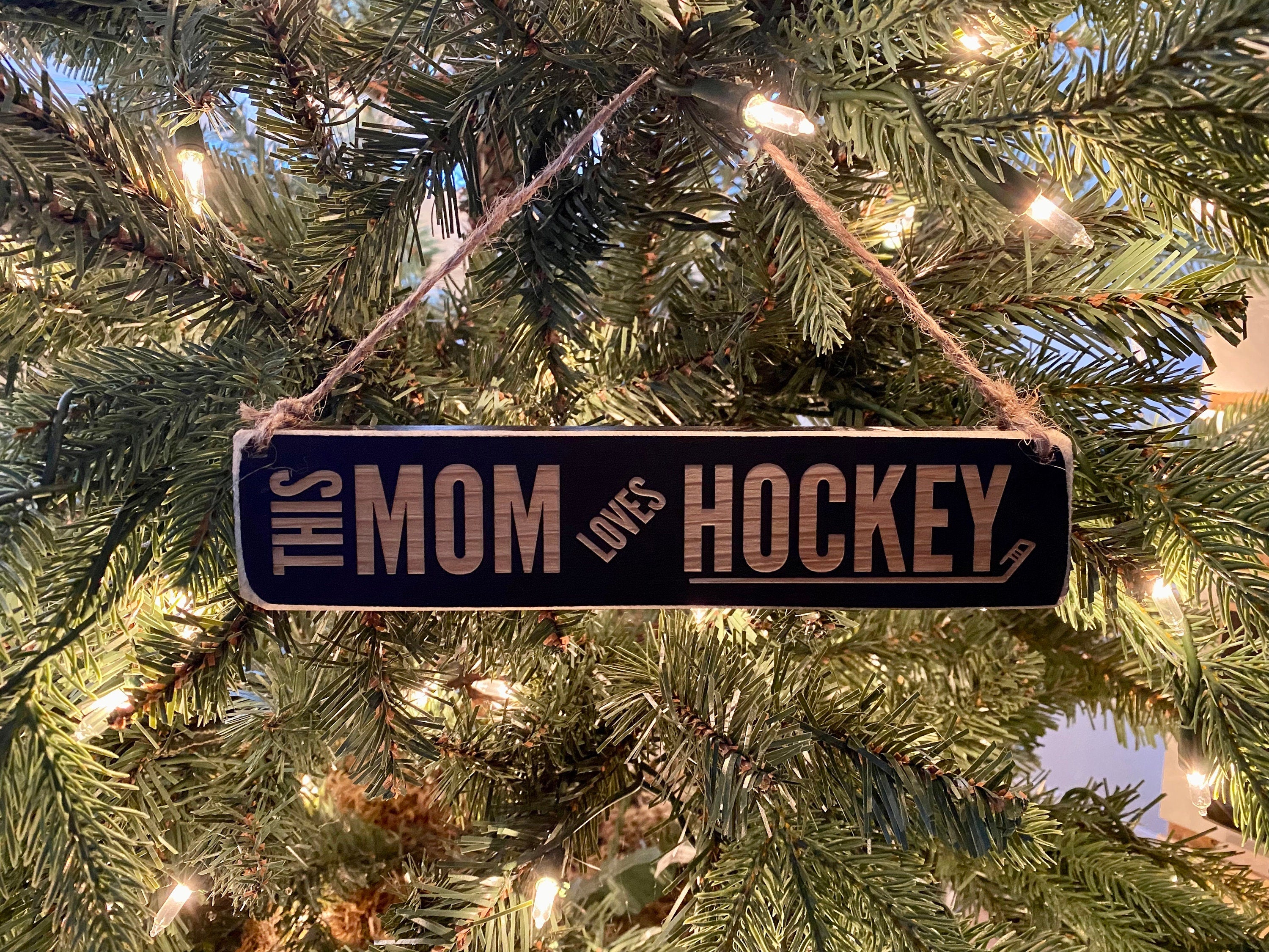 Hockey Mom Photo Display: Laser Cut Wood Sign, Hockey Gift