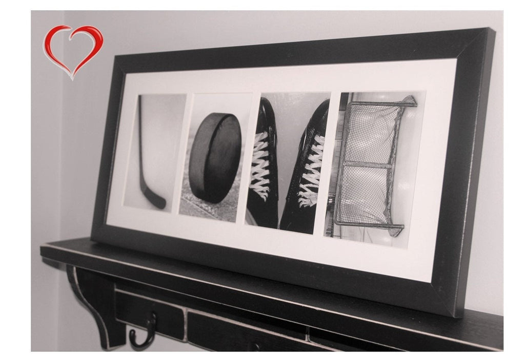 Hockey LOVE Photo Montage Frame: Hockey Mom/Girl Gift, Room Decor (9.5" x 20")
