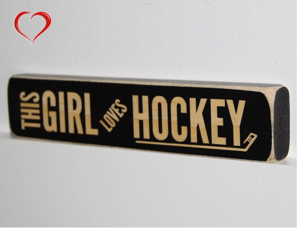 Hockey Girl Room Decor: Laser Cut Wood Sign, Hockey Gift