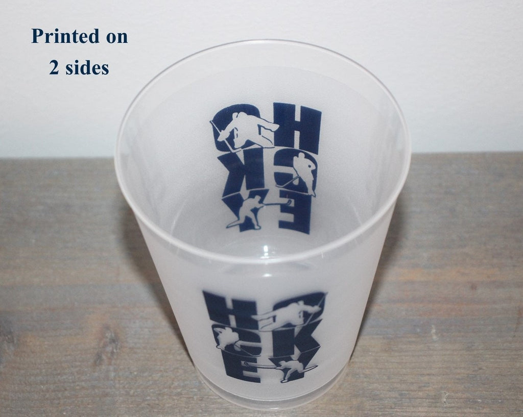 Hockey Party Cups: Frosted Plastic, Team Party Favor