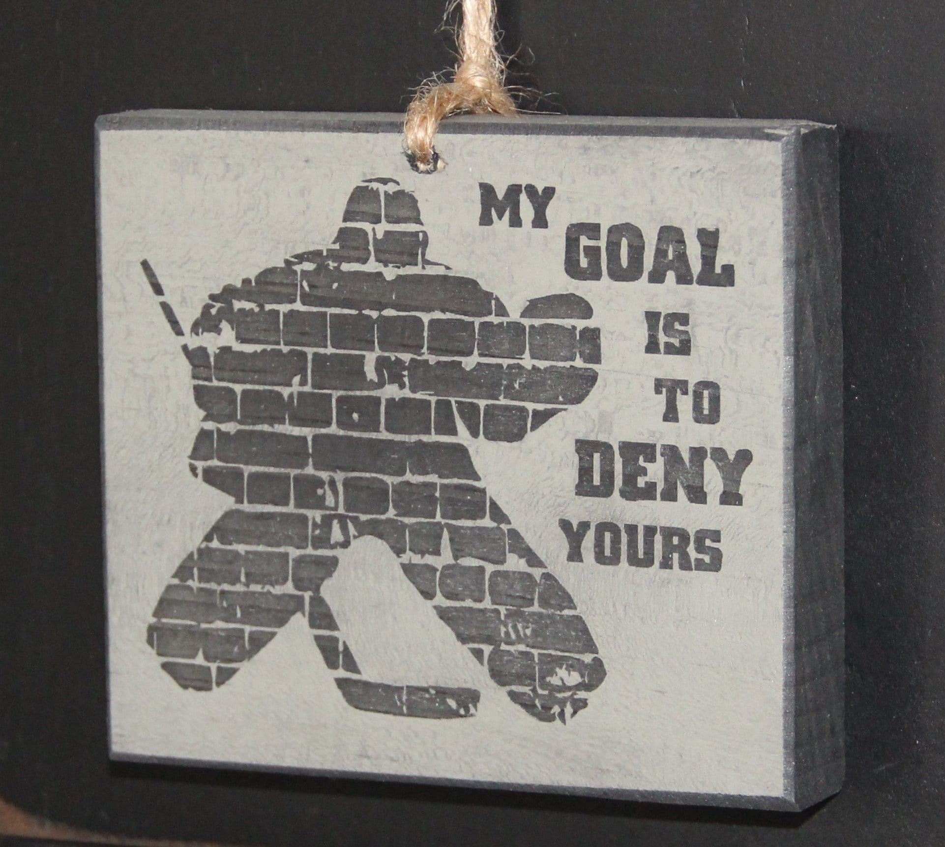 Hockey Goalie Ornament: Laser Cut Wood Christmas Gift