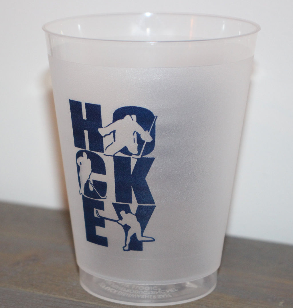 Hockey Party Cups: Frosted Plastic, Team Party Favor