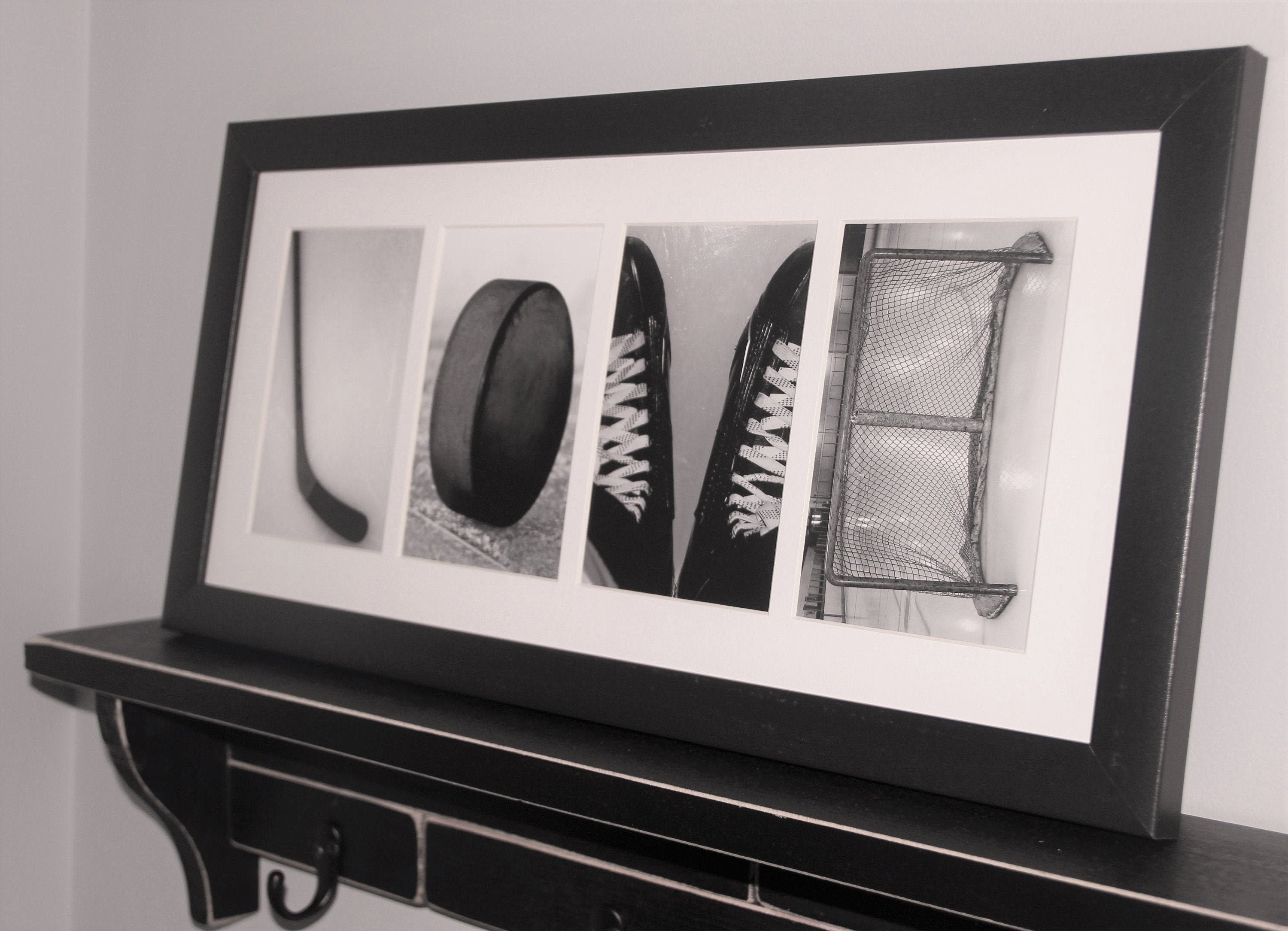 Hockey LOVE Photo Montage Frame: Hockey Mom/Girl Gift, Room Decor (9.5" x 20")