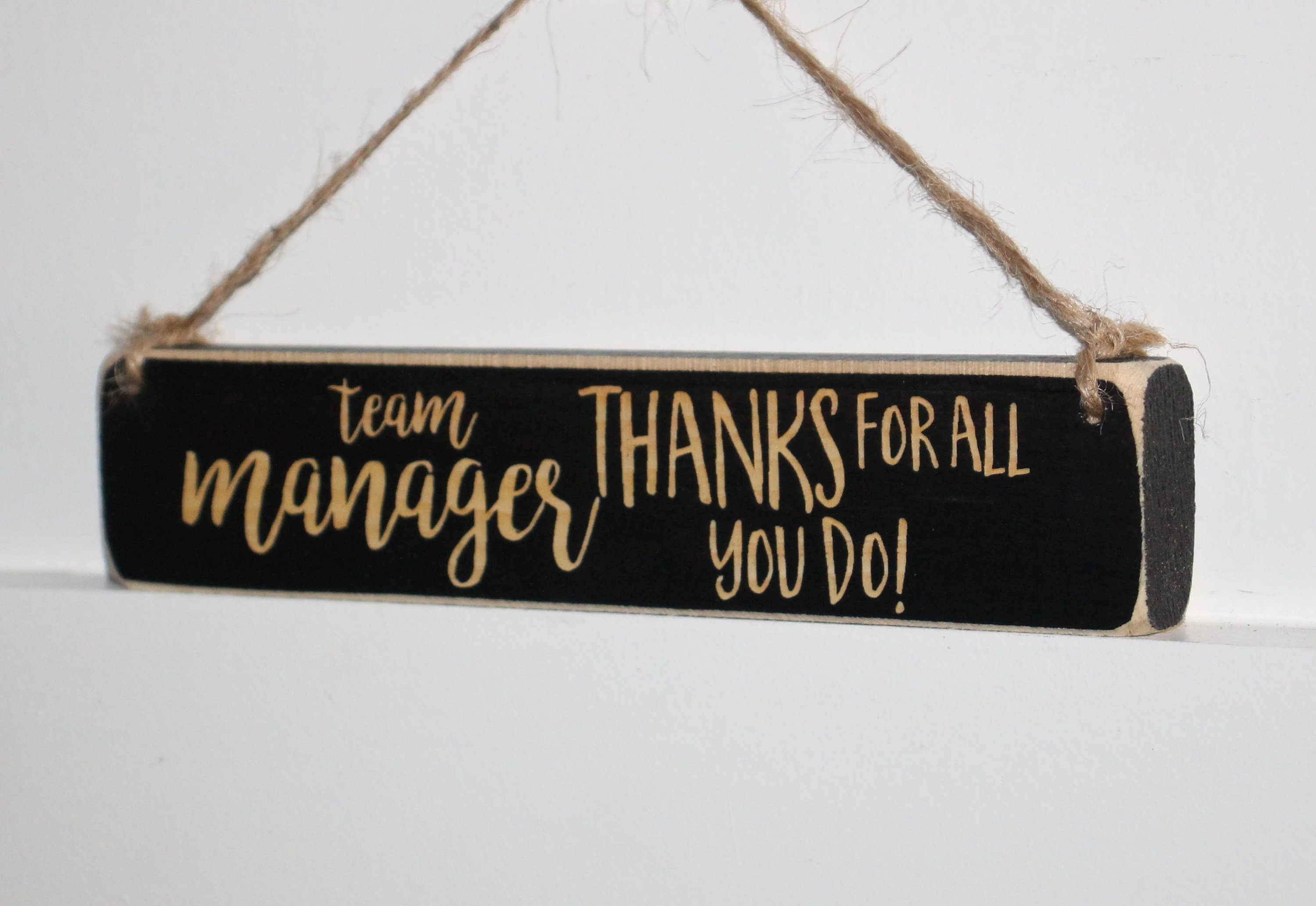 Team Manager Gift: Laser Cut Wood Sign - Sports Decor