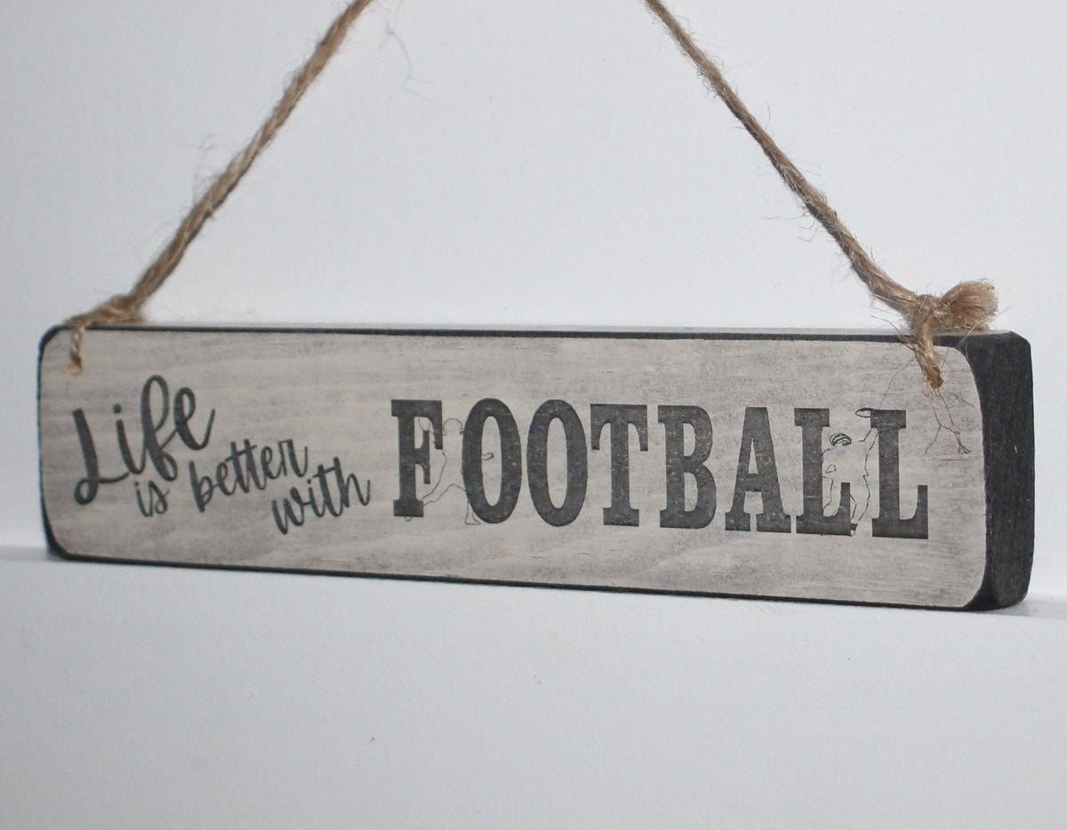 Football Ornament: Laser Cut Wood, Coach or Player Gift