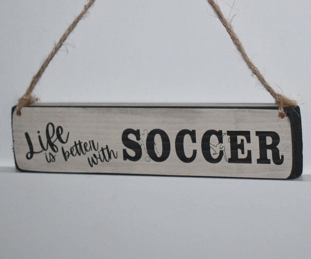 Soccer Ornament: Laser Cut Wood, Black & White